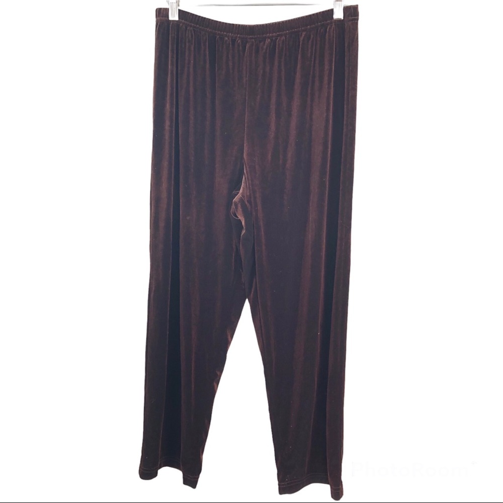 Coldwater Creek Elastic Waist Velvet Brown Size PXL Pants - Picture 2 of 7